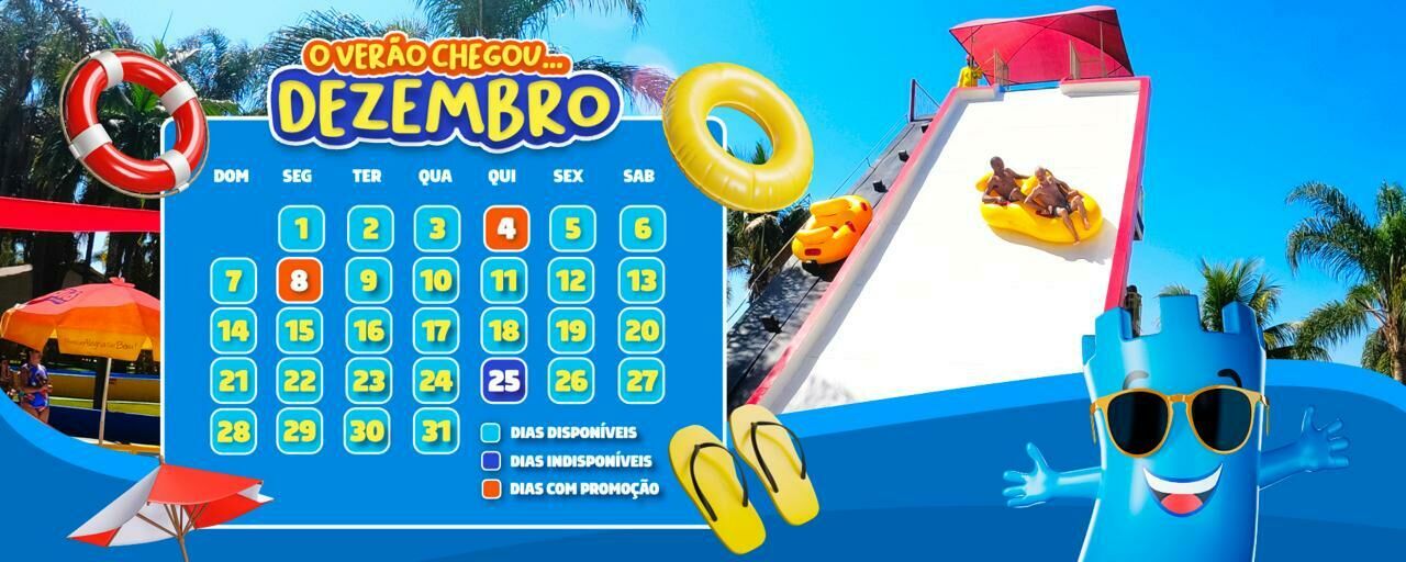 Banner feriado em Castelo Park Aquático